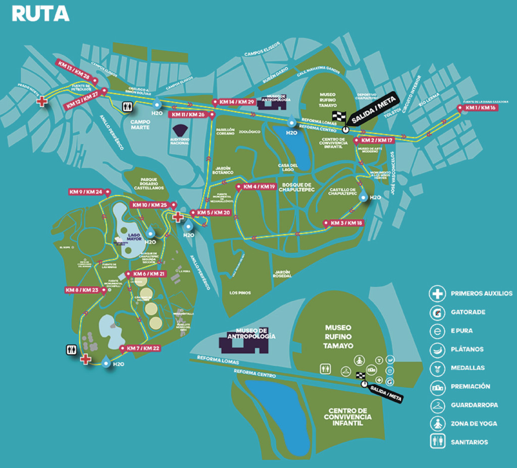 ruta del split adidas 30K ciudad de mexico